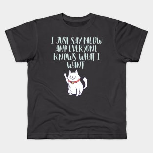 I just say meow Kids T-Shirt